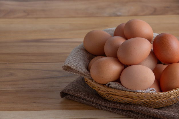 Eggs Basket Are Placed Wooden Floor 1150 17063
