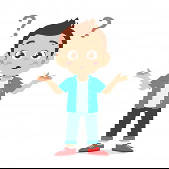 Cute Little Kid Boy Confused With Question Mark 97632 2296