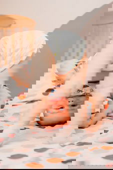 Cute Portrait Happy Little Toddler Boy Playing Upside Down 73763 741