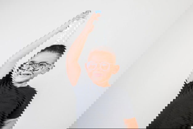 Funny Boy With Water Bottle Studio Shot 1150 12220