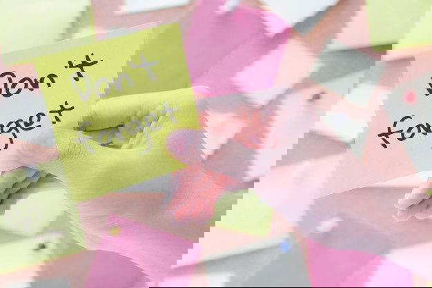 Hand Holding Notepaper Post It With Words Forget 73274 192