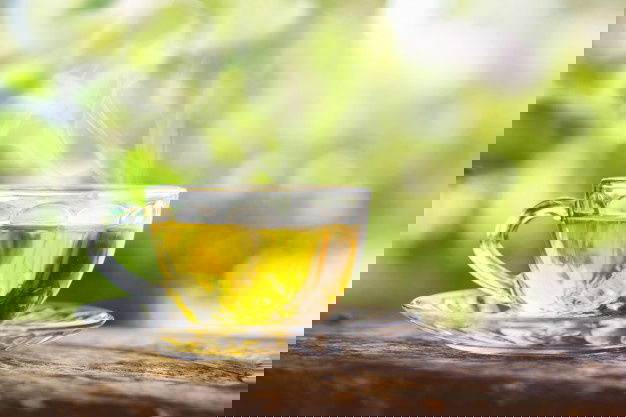 Hot Tea Cup Wooden Table Morning 34670 346