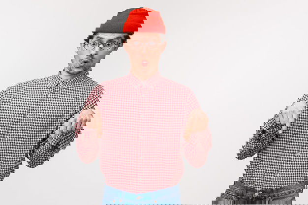 Figure Out The Easiest Night Shift Diet Ideas Before Becoming A Victim! 2 Wow Incredible You See This Awesome Thing Impressed Speechless Good Looking Caucasian Man Red Beanie Glasses Folding Lips Astonished Staring Pointing Down 1258 10205