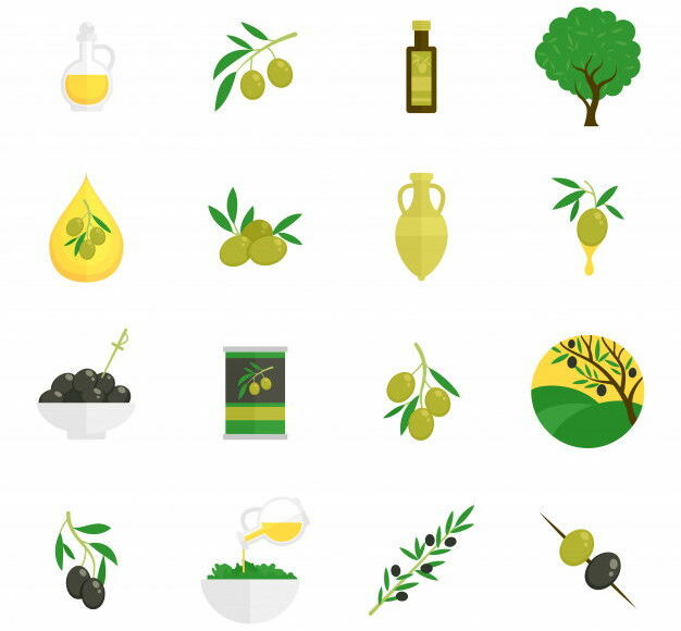 Olives Icons Flat 1284 4125
