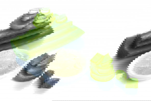 Slices Aloe Vera Leave Aloe Vera Gel Bowl Aloe Vera Is Very Useful Herbal Medicine Skin Care Hair Care 136354 1341