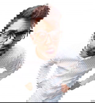 Close Up Distracted Guy With Glasses 1149 895