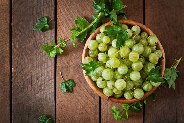 Green Gooseberries Wooden Bowl 2829 13972