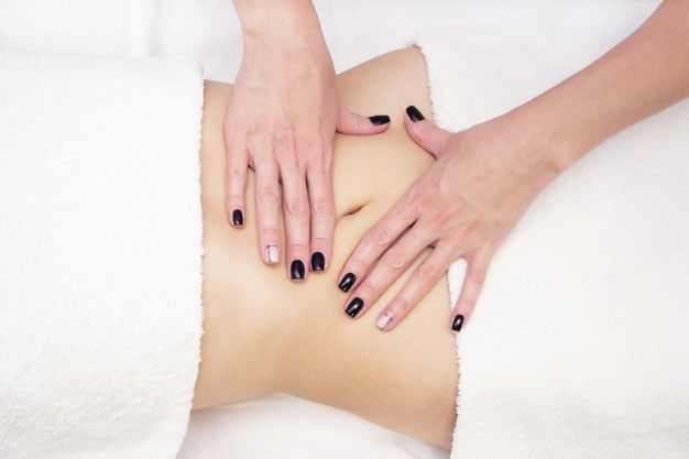 Massage Therapist Massaging Womens Stomach Massage Body Care Spa Body Massage Woman Hands Treatment 170532 780