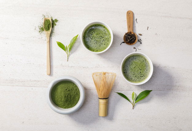 Moringa And Moringa Powder Benefits 3 Organic Matcha Green Tea Powder Bowl With Wire Whisk Green Tea Leaf White Stone Table 185216 2