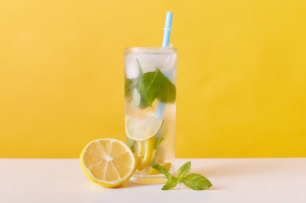 Homemade Refreshing Summer Lemonade Drink With Lemon Slices Mint Ice Cubes 176532 10726