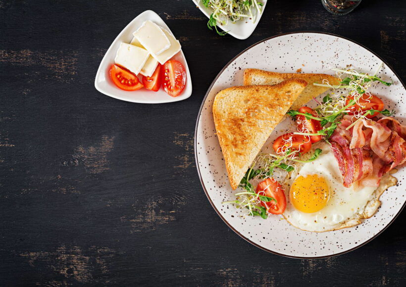 Toast Egg Bacon Tomatoes Microgreens Salad 3 Scaled 1
