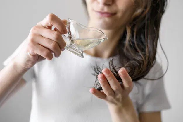 Close Up Woman With Serum Hair 23 2148547392