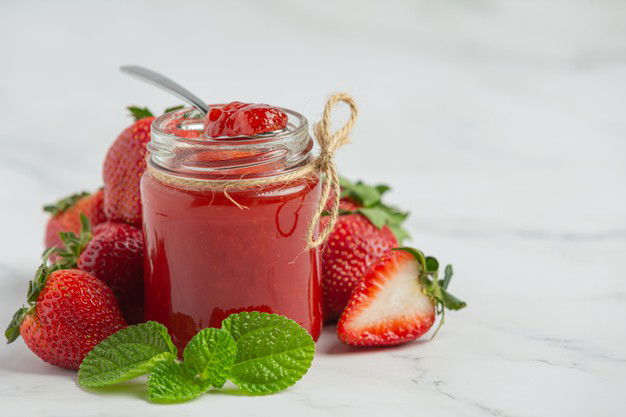 Can I Add Strawberries To My Baby'S Diet? Recipes To Make Strawberry Jam And Puree At Home! 5 Strawberry Jam Marble Background 1150 37971