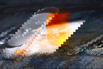 Warm Water With Turmeric Glass Turmeric Black Pepper Selective Focus Golden Water 84130 2328