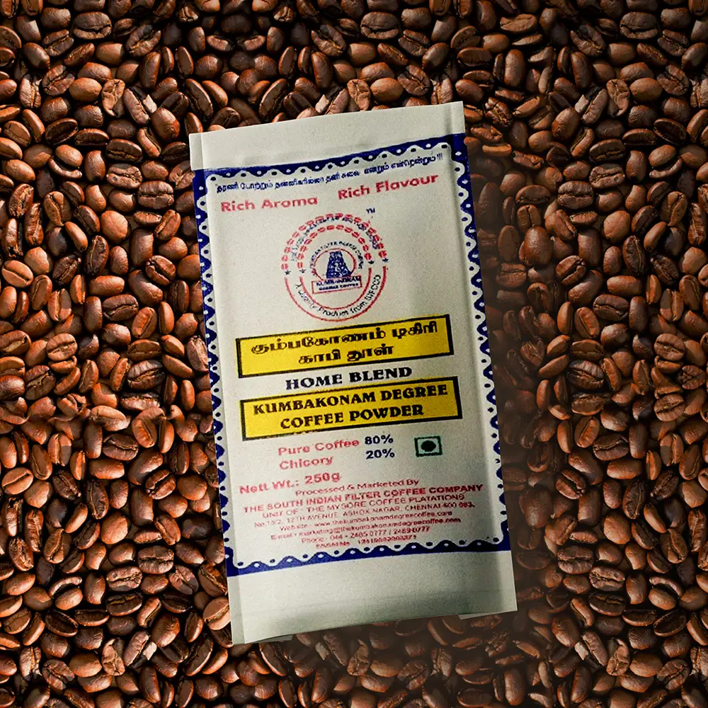 Kumbakonam Degree Coffee Powder/ கும்பகோணம் டிகிரி ஃபில்டர் காபி பொடி / ಕುಂಬಾಕೋಣಂ ಡಿಗ್ರಿ ಫಿಲ್ಟರ್ ಕಾಫಿ ಪೌಡರ್ / కుంబాకోనం డిగ్రీ ఫిల్టర్ కాఫీ పౌడర్ / / കുമ്പാക്കോണം ഡിഗ്രി ഫിൽറ്റർ കോഫി പൗഡർ (250 Gm) 2 Degeree Coffe