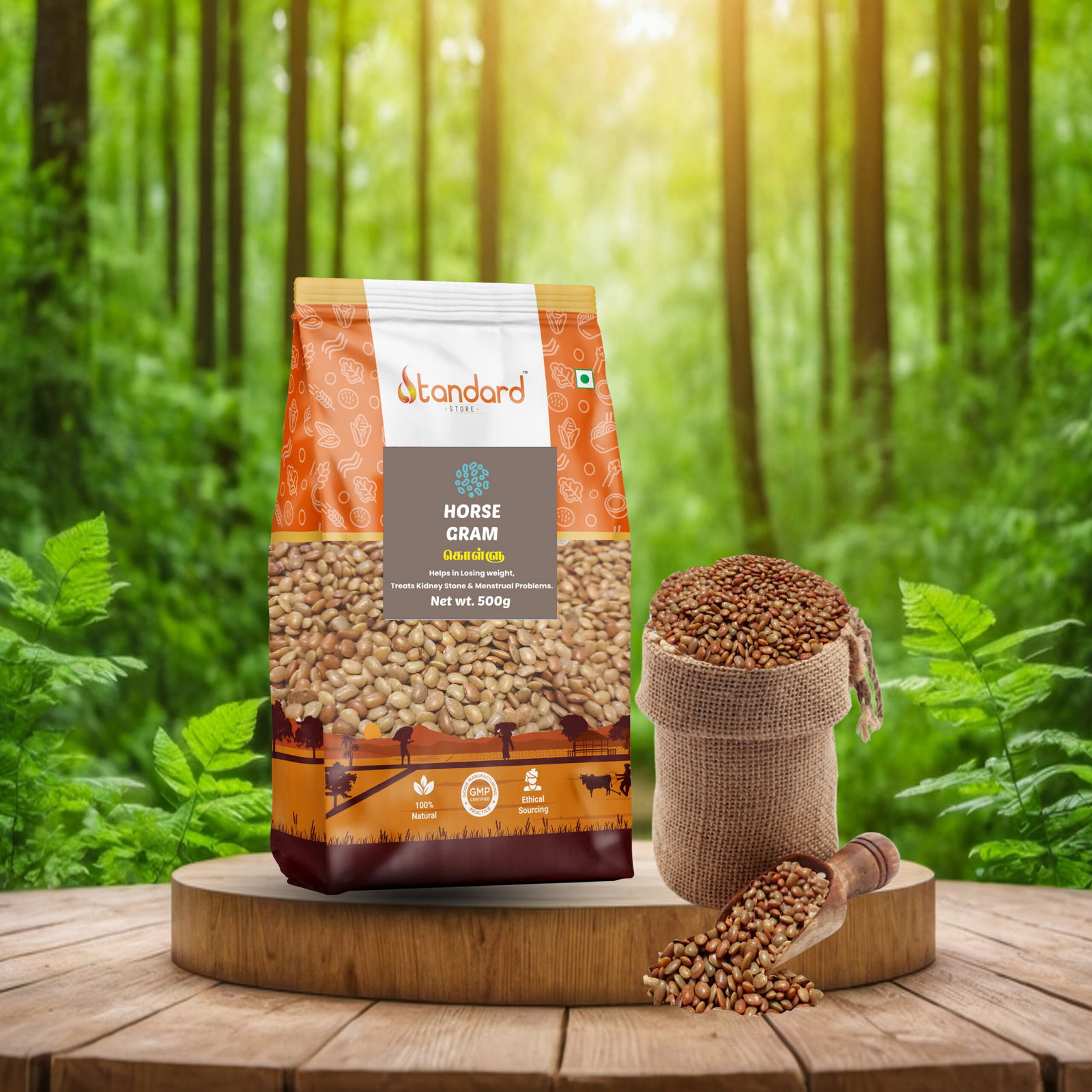 Kollu (Horse Gram) - A nutritious legume known for its health benefits, available in bulk for wholesale purchases. Ideal for adding to your diet. Shop now and find it nearby