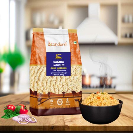 Buy now Nutritious samba millet noodles, gluten-free and high in fiber, protein, and minerals for healthy, balanced meals.