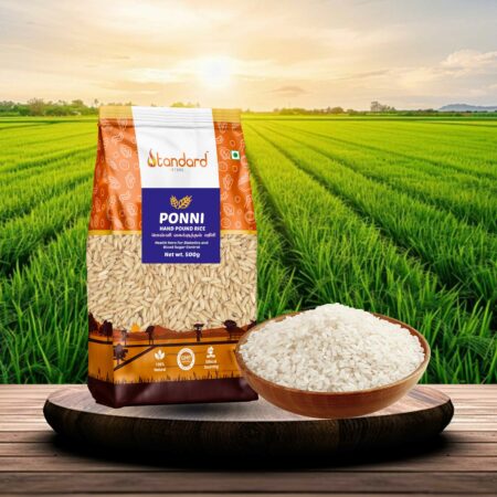 Premium quality Ponni Hand Pounded Rice, with a natural, earthy flavor and soft texture, suitable for balanced diets