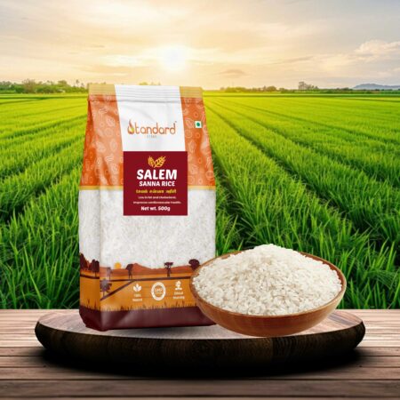buy now-Salem Sanna Rice, a premium rice variety known for its soft texture and delicate flavor, perfect for biryanis and pulaos