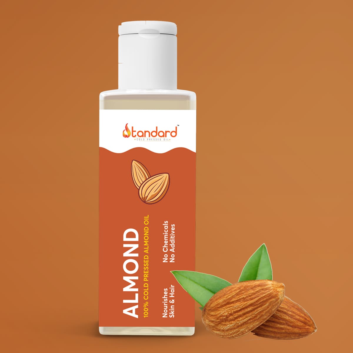 Cold Pressed Almond Oil / Badam Oil – 100% Natural, Rich In Omega-3, Ideal For Hair Care, Skincare, Face, And Body Massage – 50Ml Bottle