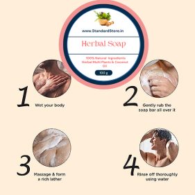 Herbal Soap / Mooligai Soap / மூலிகை சோப் / ಮೂಲಿಗೆ ಸೋಪ್ / మూలిగే సోప్&Quot; / मूलिगाई सोप / മൂലിഗ സോപ്പ്(100 Gm) 2 Herbal Soap