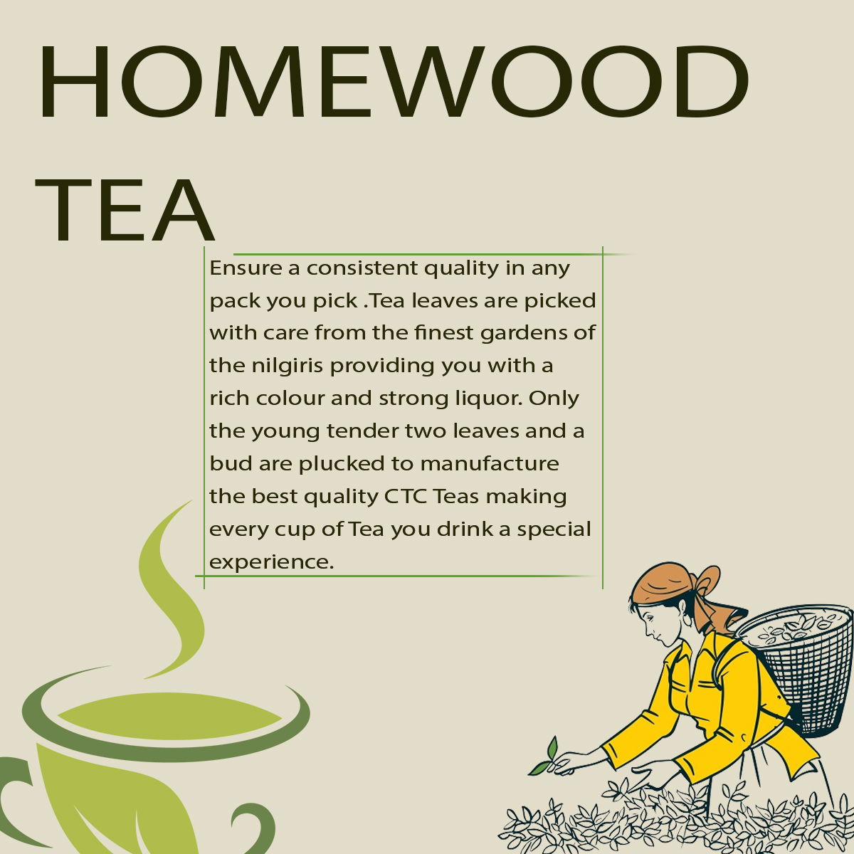 Homewood Cardamom Tea/ ஏலக்காய் தேநீ / ಏಲಕ್ಕಾಯಿ ಚಹಾ / ఏలకుల టీ / इलायची चाय /ഏലക്കായ ചായ (500 Gm) 2 Tea Estate