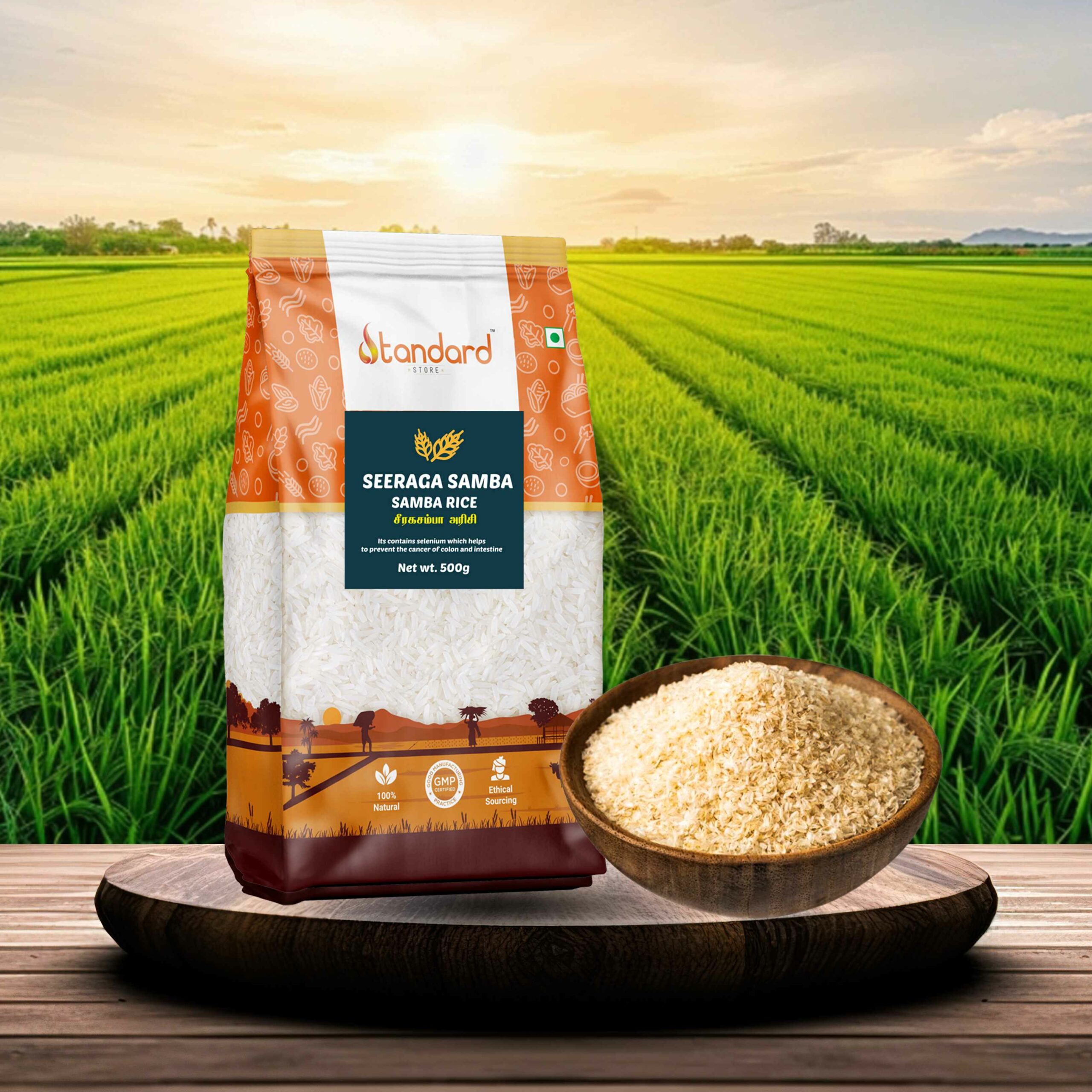 Near By Seerga Samba Rice A Small-Grain, Aromatic Rice Variety Popular In South India, Often Used In Biryanis