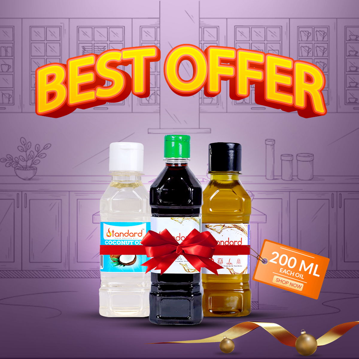 Buy 100% Pure And Unrefined Cold Pressed Groundnut Oil 1 Litre Online From Standard 28 Hair Care Trio Pack Coconut, Castor &Amp; Neem Oil (200Ml Each)