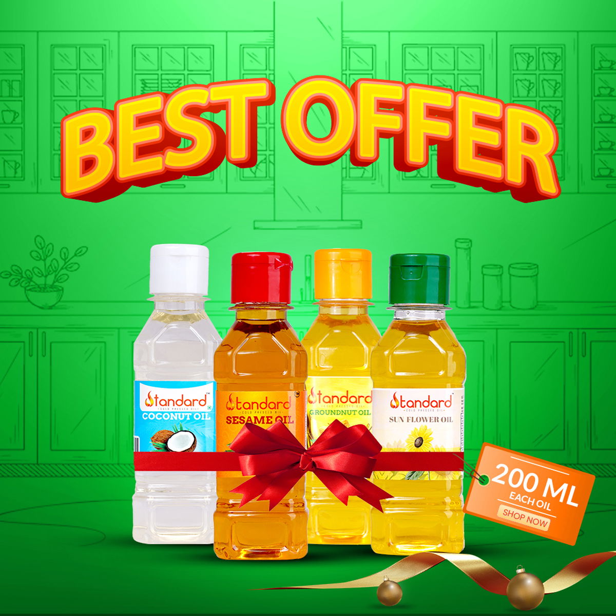 Buy 100% Pure And Unrefined Cold Pressed Groundnut Oil 1 Litre Online From Standard 30 Indian Cooking Oil Mini Pack Wooden Cold Pressed Black Sesame, Groundnut, Coconut &Amp; Sunflower Oil For Trial (200Ml Each)