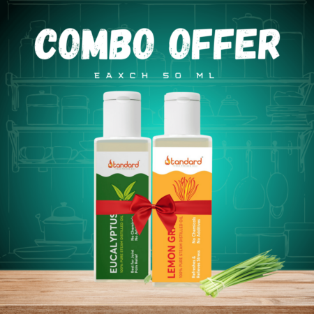 Pure Nilgiri Hills Essential Oils Duo Pack – Eucalyptus & Lemongrass Oil 100% Natural & Therapeutic Ideal for Aromatherapy, Massage & Relaxation