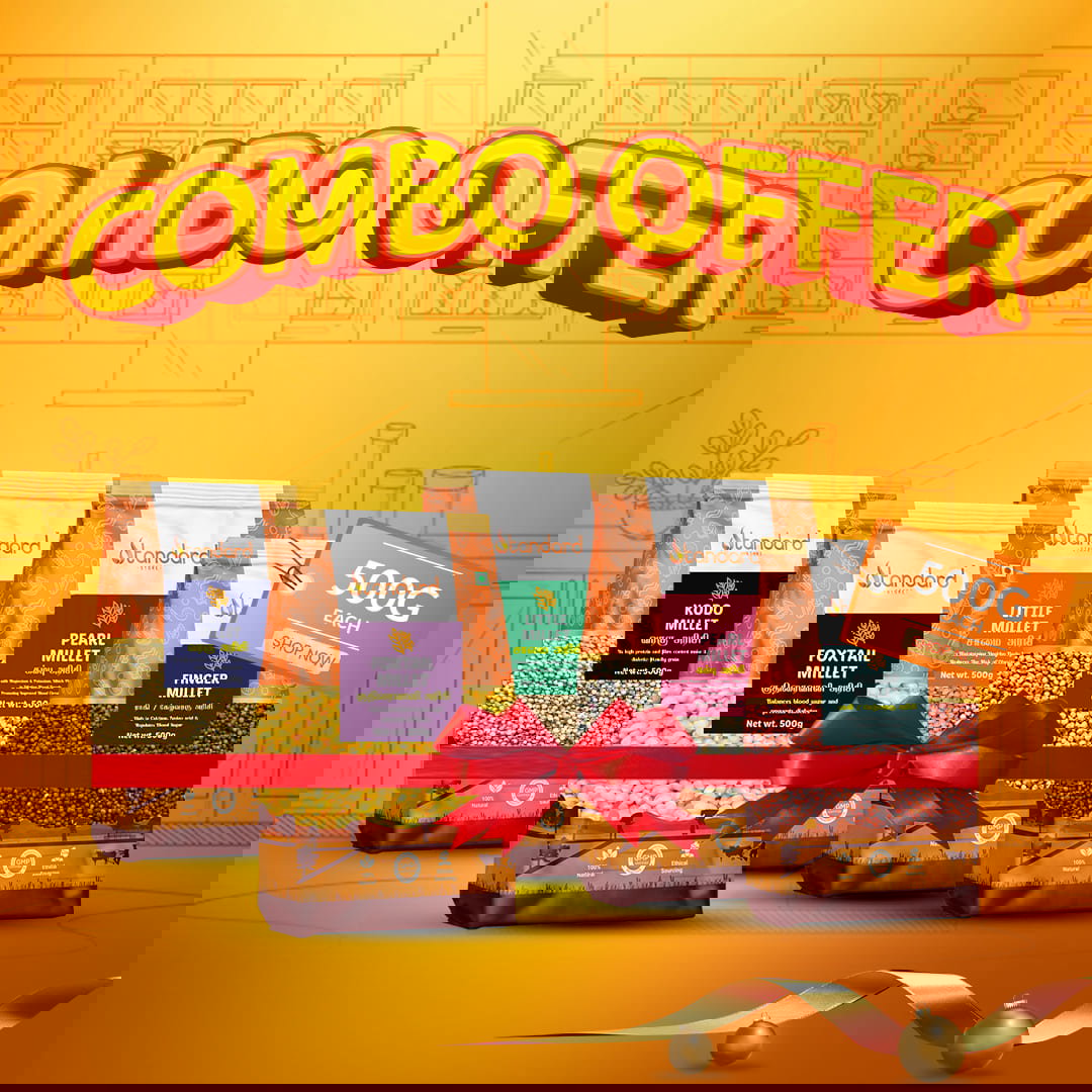 Buy Gluten-Free Millet Combo 500g each of Barnyard, Pearl, Finger, Little, Foxtail, and Kodo Millets. Perfect for healthy cooking. Shop now at standardstore.in.