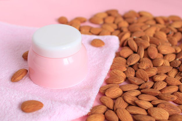 Buy Almonds At Chennai At The Best Price! 4 Pink Jar With Cosmetic Product Almonds Towel 289836 152