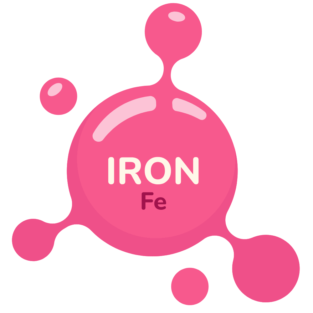 Ragi flakes icon showing iron-rich benefit for better hemoglobin and energy.