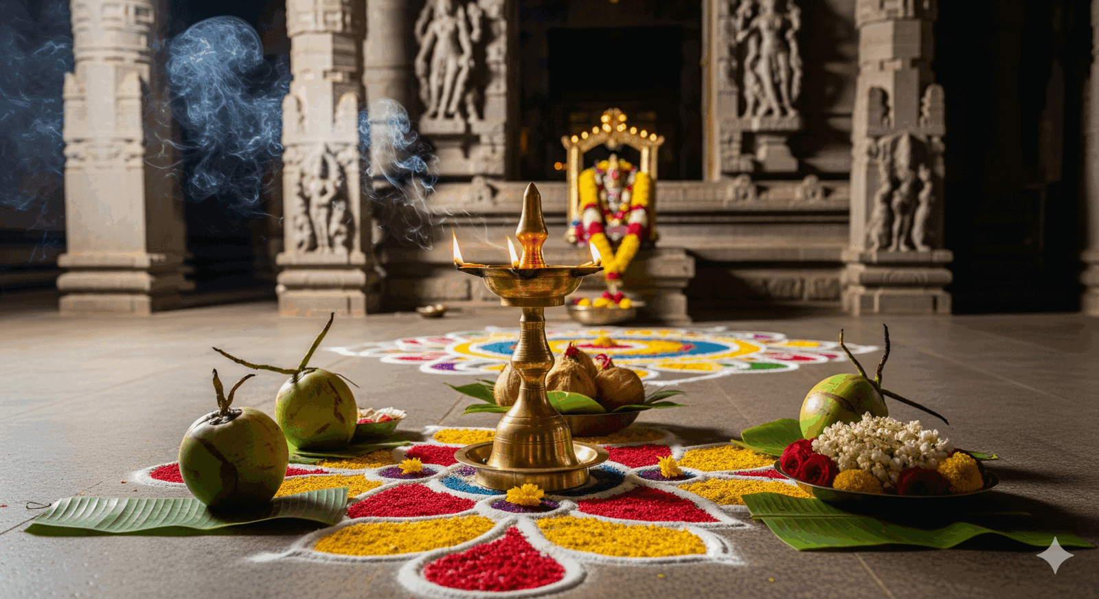 नारळ तेलाच्या दिव्याने प्रकाश देणे – एक अद्भुत आध्यात्मिक अनुभव 1 Coconut Oil Lamp Glowing In A Temple For Spiritual Benefits