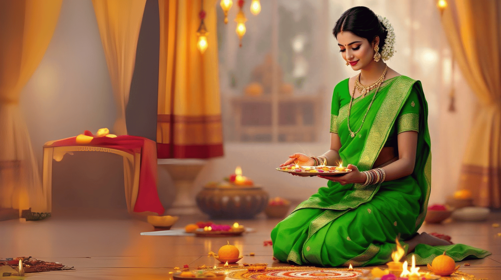 Why Cow Ghee Is Considered Sacred For Lighting Lamps During Diwali &Amp; Ayudha Pooja 1 Traditional Cow Ghee Lamps Lit During Diwali And Ayudha Pooja Symbolizing Purity And Spiritual Significance