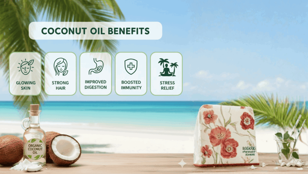 नारळाच्या तेलातील कॅलरीज किती? खरी माहिती जाणून घ्या! 9 தேங்காய் எண்ணெயின் ஊட்டச்சத்துக்கள், முடி மற்றும் தோலுக்கு நன்மைகள், செரிமானத்தை மேம்படுத்தும் மற்றும் நோய் எதிர்ப்பு சக்தியை அதிகரிக்கும்.