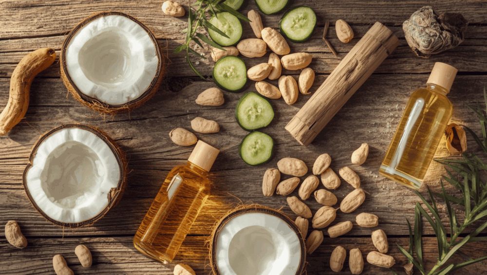 लाकडी घाणा तेल – स्थानिक आरोग्यदायी परंपरेचे गुपित 6 Lakdi Ghana Tel – Shuddh, Natural Ani Arogyadayee Local Cold Pressed Oil In Wooden Bowl Near Traditional Oil Press.