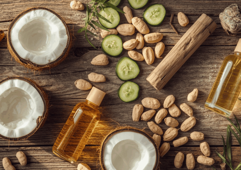 लाकडी घाणा तेल – स्थानिक आरोग्यदायी परंपरेचे गुपित 5 Lakdi Ghana Tel – Shuddh, Natural Ani Arogyadayee Local Cold Pressed Oil In Wooden Bowl Near Traditional Oil Press.